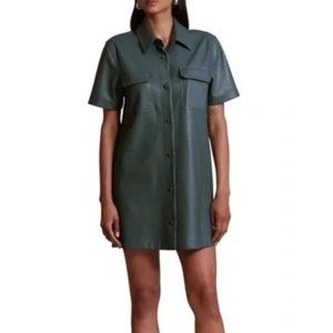 7Fam Women’s Short Sleeve Faux Leather Shirt Sz XS